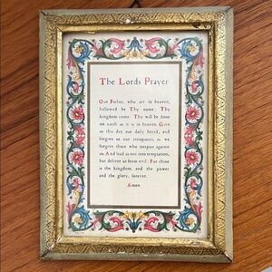 Elegant Gold Framed Lord's Prayer Wall Art